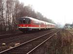 624 675-0, 924 433-5, 924 408-6, 624 441-7 mit RB 4821 Osnabrck-Wilhelmshaven auf Bahnhof Hesepe am 25-3-2000.