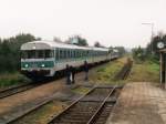 634 664-7, 934 450-8, 924 407-0, 634 659-7 mit RB 51 Westmnsterlandbahn 12438 Gronau-Dortmund auf Bahnhof Lette am 15-10-2000. Bild und scan: Date Jan de Vries.