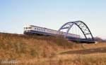 Am 21.2.1989 hatte man noch einen freien Blick von unten auf den Eisenbahn Damm und die Brücke über den Mittellandkanal bei Achmer.