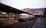 634610 als E 3545 nach Braunschweig am 25.2.1989 um 16.26 Uhr im Bahnhof Bad Harzburg.