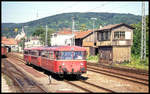 Am 1.7.1993 gab es noch den alten Bahnhof und das alte Stellwerk in Mosbach.