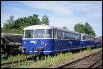 Ehemalige Vennbahn Schienenbusse standen am 17.8.2003 im BW der Teutoburger Wald Eisenbahn, um in der dortigen Werkstätte aufgearbeitet und einer neuen Verwendung zugeführt zu werden.