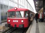 Die AKN Uerdinger-Garnitur hat am 6.12.2008 den Hbf. Bremen erreicht. Es war eine Nikolaus-Sonderfahrt zum Bremer Weihnachtsmarkt.