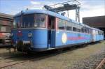 Offener Tag der Historischen Eisenbahn Gelsenkirchen im BW Gelsenkirchen-Bismarck am 1.August 2009: Die ehemaligen PEG-Triebwagen T8 (796 792-0, Baujahr1961 bei MAN Nrnberg, Nr.146574) und T6 (796 721-9, Baujahr 1960 bei Waggonfabrik UerdingenNr.66589) wurden im September 2007 von der HEG gekauft, trafen am 29.09.2007 in Bismarck ein und sollen beide eine HU erhalten. T6 wird zur Zeit aufgearbeitet.