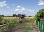 Einfahrt eines Personenzuges aus Dessau in den Endpunkt Wrlitz. An der Spitze befindet sich der Triebwagen 796 739.