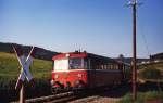 Eine 798/998-Garnitur hat sich im Mai 1979 mit dem morgendlichen Zug von Zwiesel nach Grafenau auf den Weg gemacht