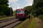 Drei mal VT 98/Uerdinger von ZLSM mit sonderzug in Bahnhof Kerkrade am 30.06.2012.