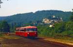 Bf. Bendorf-Sayn mit Burg Sayn am 18.05.1989.