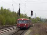 Ankunft der VT98-Einheit (798 823, 998 864, 998 874) in Elze bei Hannover für die Sonderfahrt aus Rahden nach Klein Mahner. Es soll über Hildesheim, Braunschweig, Salzgitter-Bad und wieder zurück gehen. 25.04.2015