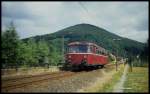 Am 16.07.1991 war um 10.30 Uhr 798623 als Zug 7616 bei Weilbach nach Miltenberg unterwegs.