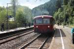 796 625-2 rangierte am 13.09.2014 vom Zugschluss des DLr 84254 (Rottweil-Triberg) im Endbahnhof auf Gleis 3.