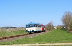 Am 05.05.16 pendelte die Wiesentatalbahn von Schleiz-West nach Schönberg/V. und zurück.
Hier 998-01 DRE und 798 307-4 D_DRE bei Mühltroff.