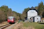 Auch heute am 04.03.18 ging es nochmal zum Ferkel. 772 141 ist hier zu sehen als RB 29887 am Bf Köditzberg bei Unterköditz.