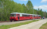 In Ferropolis angekommen pausierte das Ferkeltaxen-Trio am 18.05.19, bevor die Fahrt nach Wörlitz angetreten wurde.