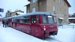 Ferkeltaxis im Bahnhof Pockau-Lengefeld. Sonderfahrt der Interessengemeinschaft Ferkeltaxi e.V. am 05.12.2010 auf der Flhatalbahn von Chemnitz nach Neuhausen im Erzgebirge. Es war die erste ffentliche Zugfahrt auf dem Streckenabschnitt Olbernhau-Grnthal - Neuhausen seit Einstellung des Personenverkehrs im Mai 2001. Der Zug bestand aus den Tw/Bw 172 171-1, 972 760-3 und 172 132-3.