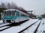 772 376-9, 772 312-5 und im Hintergrund 772 106-1 und 972 740-5 gesehen am 17.02.13 in Adorf beim Vogtlndischen Eisenbahnverein.