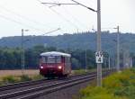 Am 24. August 2013 unternahmen die Unstrutbahnfreunde eine Sonderfahrt von Naumburg nach Roleben ber Erfurt. Am Abend kehrte die Ferkeltaxe nach Naumburg zurck. Die Aufnahme entstand in Schulpforta, kurz vor Naumburg.