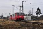 die Neustrelitzer  Ferkeltaxe  bei der Durchfahrt Stralsund Abzwg Srg 01.03.2014