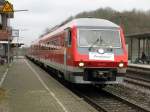 Anlässlich der letzten Fahrt des VT 610 015 und 610 519 als RE 39501 konnte ich den Doppelzug am Bahnhof Hersbruck rechts der Pegnitz am 16.12.2014 um 14.22 noch einmal fotografieren.