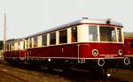 VT 70 (ex VT 135) auf der Fahrzeugschau  150 Jahre deutsche Eisenbahn  vom 3. - 13. Oktober 1985 in Bochum-Dahlhausen.