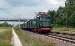 Mit dem dritten Pendelzug von Dessau nach Bitterfeld rollt E 44 044 am 30.08.14 durch Wolfen nach Bitterfeld.