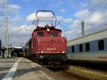 Die E 69 005 am 24.03.2008 mit einem Sonderzug in Mnchen Ost.