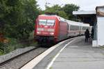 LÜNEN (Kreis Unna), 13.06.2018, E-Lok 101 051-1 mit einem IC in Richtung Dortmund Hbf bei der Durchfahrt durch Lünen Hbf