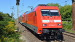 PbZ mit DB Fernverkehr AG 101 053-7 [NVR-Number: 91 80 6101 053-7 D-DB]  und einer Wagengarnitur DB Regio Doppelstockwagen + Steuerwagen am 22.08.18 Richtung Bf. Berlin-Lichtenberg im Bf. Berlin-Hohenschönhausen.