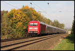  Indian Summer  an der Rollbahn! 101062 ist hier am 9.10.2018 um 16.43 Uhr in Lengerich - Schollbruch mit ihrem IC in Richtung Münster unterwegs.