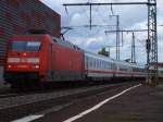 101 028-9 fhrt am 23.06.07 mit IC 2160 von Nrnberg HBF nach Karlsruhe HBF auf Gleis 1 des Aalener Bahnhofs ein.