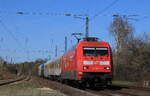 Am 29. März 2021 zog die DB Systemtechnik 101 020 einen Messzug mit der Chinalok 0180 001 richtung Trier Hbf durch Bonn-Mehlem. 