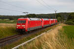 101 104 überführte am 13.07.2023 101 011, 038 & 126 von Hamburg nach Mukran ins SSM. Aufgenommen bei Lietzow.