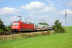 101 111-3 schob am 30.08.07 den IC 2069 von Karlsruhe HBF nach Nrnberg HBF, hier in Hhe Aalen-Hofen aufgenommen.