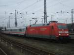 IC 436 von Norddeich-Mole nach Luxembourg ,gezogen von   BR 101 036-2, bei der Ausfahrt in Wanne Eickel Hbf.(06.12.2007) 