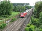 Ein EC6 von Chur nach Dortmund Hbf.Dieser Zug wurde ber Biblis richtung Frankfurt Umgeleitet.Am 17.05.08 bei der durchfahrt in Lampertheim.