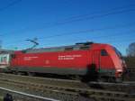 101 004-0 bei der Ausfahrt am 2.01.09 mit IC 2027 Hamburg-Altona - Passau Hbf in Hamburg-Harburg.