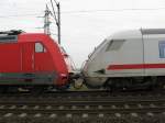 101 006-5 mit IC 2116 von Stuttgart Hbf nach Stralsund Hbf.Am 14.03.09 in Lampertheim.(Zug hat gehalten obwohl das Signal auf grn war)