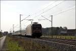 101 063 (9180 6101 063-8 D-DB) hat den IC 335 am Haken und bringt ihn durch das Mnsterland nach Norddeich-Mole.