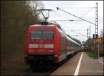 Nachschuss auf den IC 2116, Stuttgart Hbf - Stralsund, der hier mit der 101 011 (9180 6101 011-5 D-DB) am Zugschluss zur Ostseekste unterwegs ist.