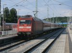 Bei keiner Versptung braucht der CNL 1258,von Binz nach Zrich,14 1/2h.Am 09.Juli 2011 war 101 114,mit CNL 1258 Binz-Zrich,gerade mal erst 20min von Binz unterwegs als in Bergen/Rgen gehalten wurde.