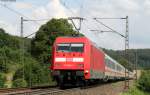 IC **** mit Schublok 101 012-3 bei Amstetten 28.7.11