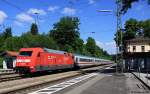 DB 101 020-6 vor EC 217 Saarbrcken - Graz, KBS 951 Mnchen - Salzburg, fotgografiert bei der Durchfahrt Bhf. Aling am 14.05.2012