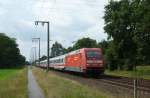 101 015-6 fuhr am 23.06.2012 mit einem IC von Luxemburg nach Norddeich Mole, hier in Eisinghausen.