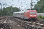 MÜNSTER, 21.07.2012, 101 114-3 mit IC 2028 nach Hamburg-Altona bei der Ausfahrt aus Münster/Westf.