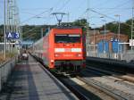 101 043 mit dem CNL 1250 Binz-Zrich,am 11.August 2012,bei der Einfahrt in Bergen/Rgen.