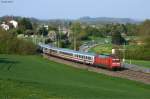 101 113-9 mit dem IC 2062 (Nrnberg-Karlsruhe) bei Mgglingen.