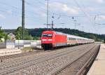 101 014 mit EC 114 Wrthersee nach Dortmund.Aufgenommen in Amstetten-Wrtt.am 2.7.2013