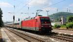 101 133-7 zieht am 25.07.2013 IC 2208 nach Berlin-Gesundbrunnen durch Jena-Göschwitz.