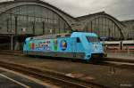 101 102-2 mit neuer Werbung 110 Jahre Vedes im Leipziger Hbf. am 21.02.14.