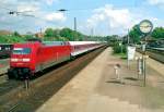 101 038 mit IC 507  Kaiserstuhl  (Hamburg–Kln–Basel) am 03.06.1998 in Buchholz (Nordheide)